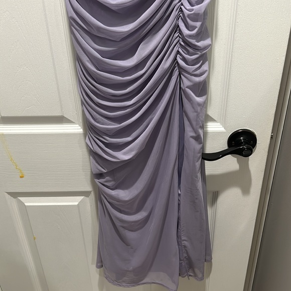 Abercrombie Mesh Asymmetrical Off The Shoulder Maxi Dress - Picture 9 of 15